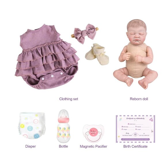 20" Body Reborn Baby Doll Realistic Floppy Newborn Girl Feeding Accessories - Picture 6 of 6